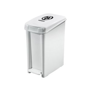 Papelera 10 litros de pedal delgado Blanco Rimax