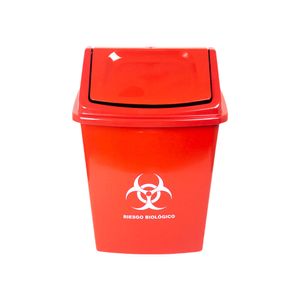 Papelera tapa vaivén 14 litros peletizada Roja Colplast