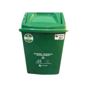 Papelera tapa vaivén peletizada 14 litros Verde Colplast