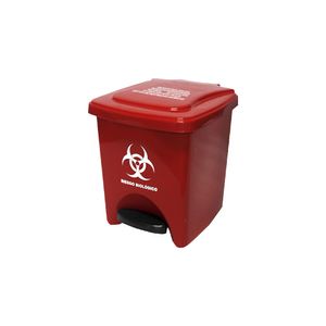 Papelera cuadrada de pedal 22 litros Roja Colplast