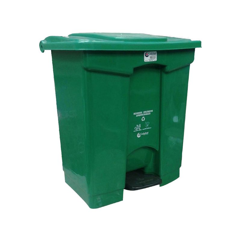 Papelera-pedestal-60-litros-peletizada-Verde-Oscuro-Colplast