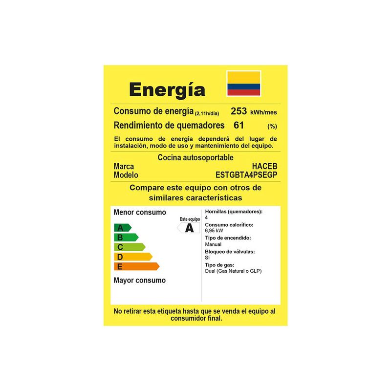 Estufa Romero Gabinete T Gas Propano - Haceb