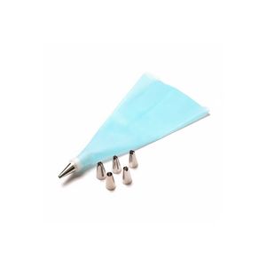 Manga para decorar en silicona con 6 boquillas acero inoxidable Press