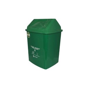 Papelera tapa vaíven 22 litros peletizada Verde Colplast