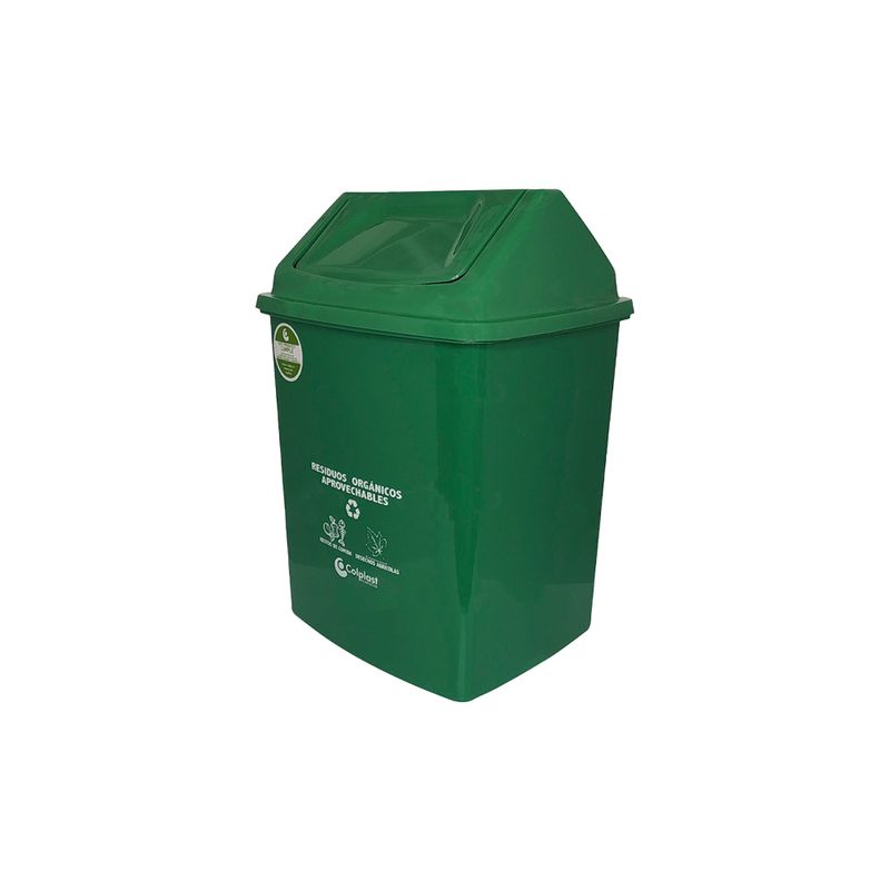 Papelera-tapa-vaiven-22-litros-peletizada-Verde-Colplast