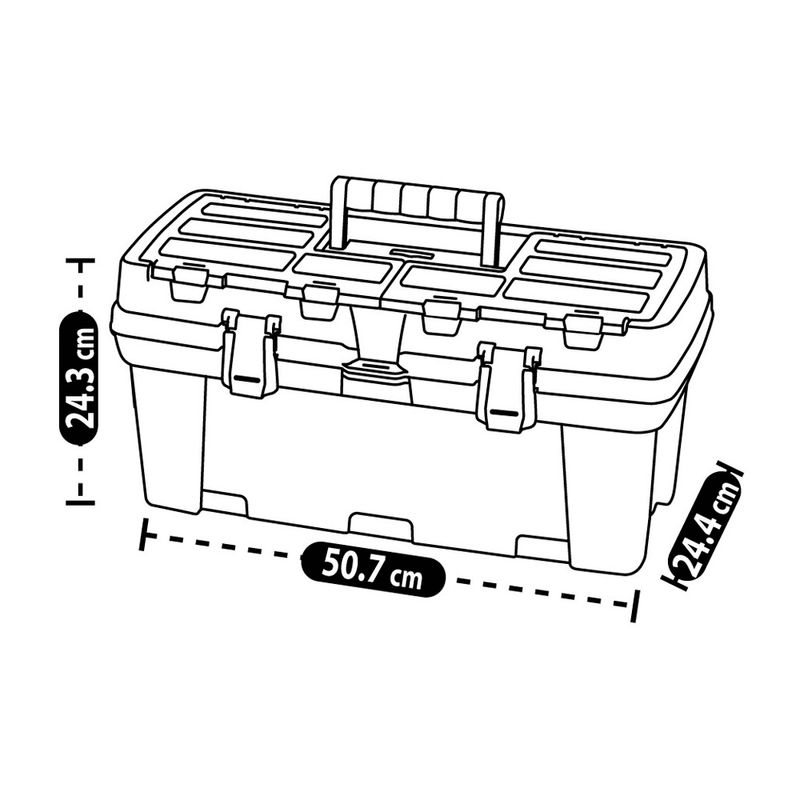 Caja de herramientas 20 pulgadas plus con cerradura Rimax