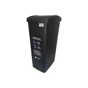 Papelera 55 litros tapa plana Negra Colplast
