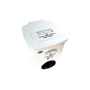 Papelera cuadrada de pedal 22 litros Blanca Colplast