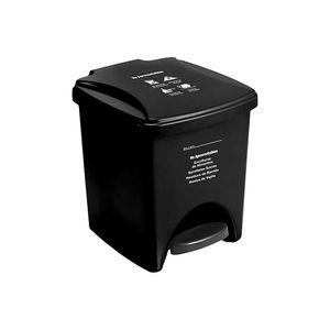 Papelera cuadrada de pedal 22 litros Negra Colplast