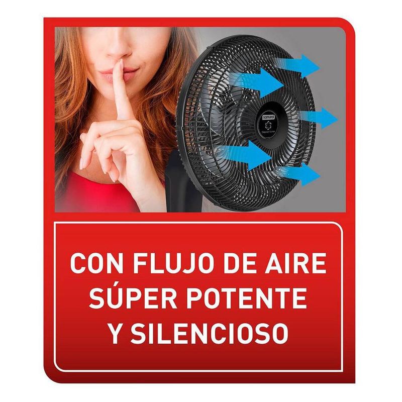 Ventilador de pared Silent force plus Samurai negro - Imusa