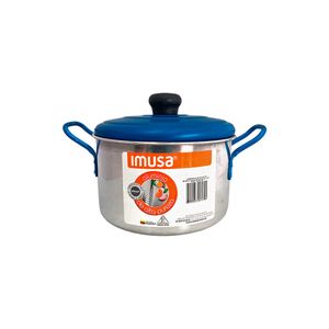 Olla 18 cm aluminio 2.8 litros alta tapa Azul Imusa