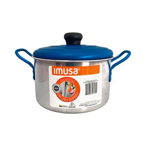 Olla 24 cm aluminio 7 litros alta tapa Azul Imusa