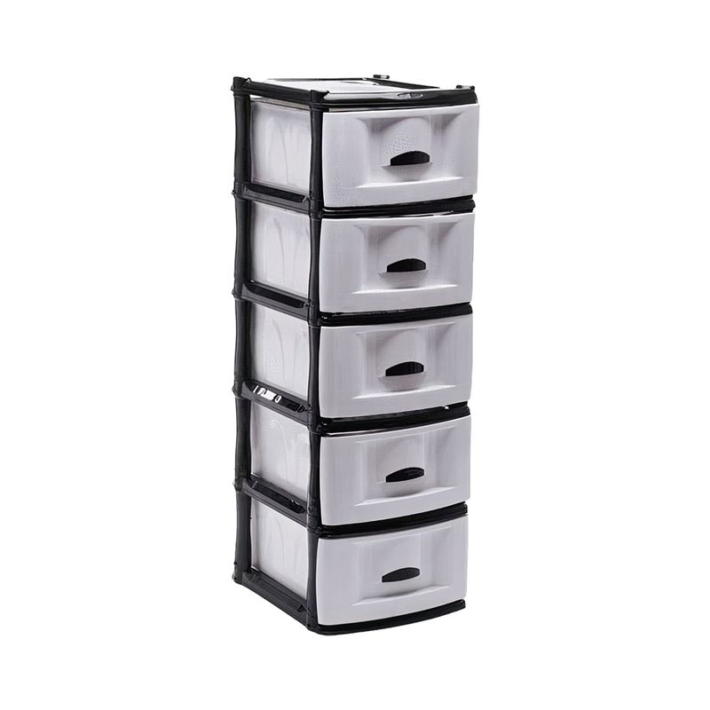 Mueble organizador gris mosaicos x5 cajones - Rimoplásticas