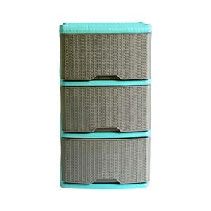 Mueble organizador rattan x3 Azul Marino - Gris Rimo