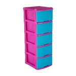 Mueble-organizador-rattan-x5-Fucsia---Azul-Marino-Rimo