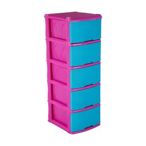 Mueble organizador rattan x5 Fucsia - Azul Marino Rimo