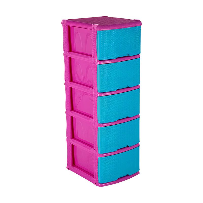Mueble-organizador-rattan-x5-Fucsia---Azul-Marino-Rimo