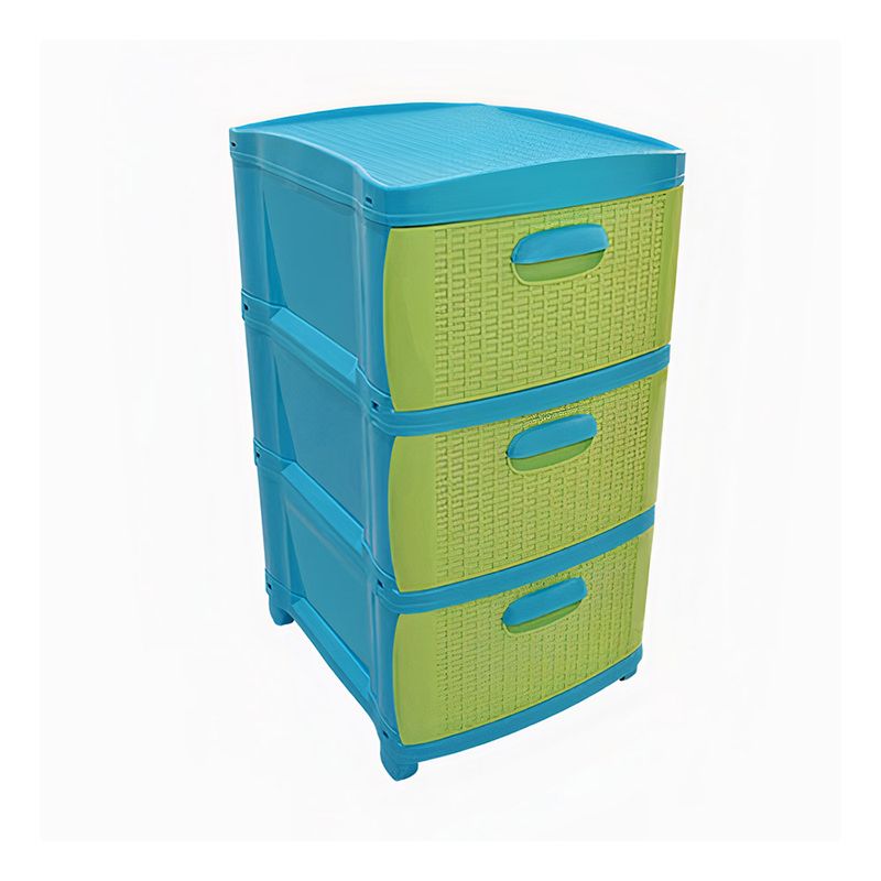 Organizador-Rattan-Dubai-x3---Azul-Verde-Prodehogar