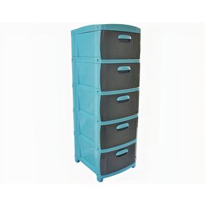 Organizador Rattan Dubai x5 - Azul Gris Prodehogar