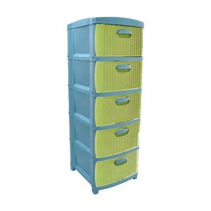 Organizador Rattan Dubai x5 - Azul Verde Prodehogar