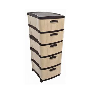 Organizador Rattan Dubai x5 - Beige Café Prodehogar