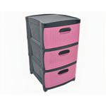 Organizador-Rattan-Dubai-x3---Gris-Rosado-Prodehogar