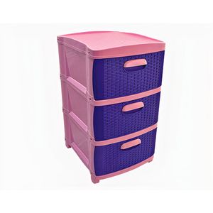 Organizador Rattan Dubai x3 - Rosado Lila Prodehogar