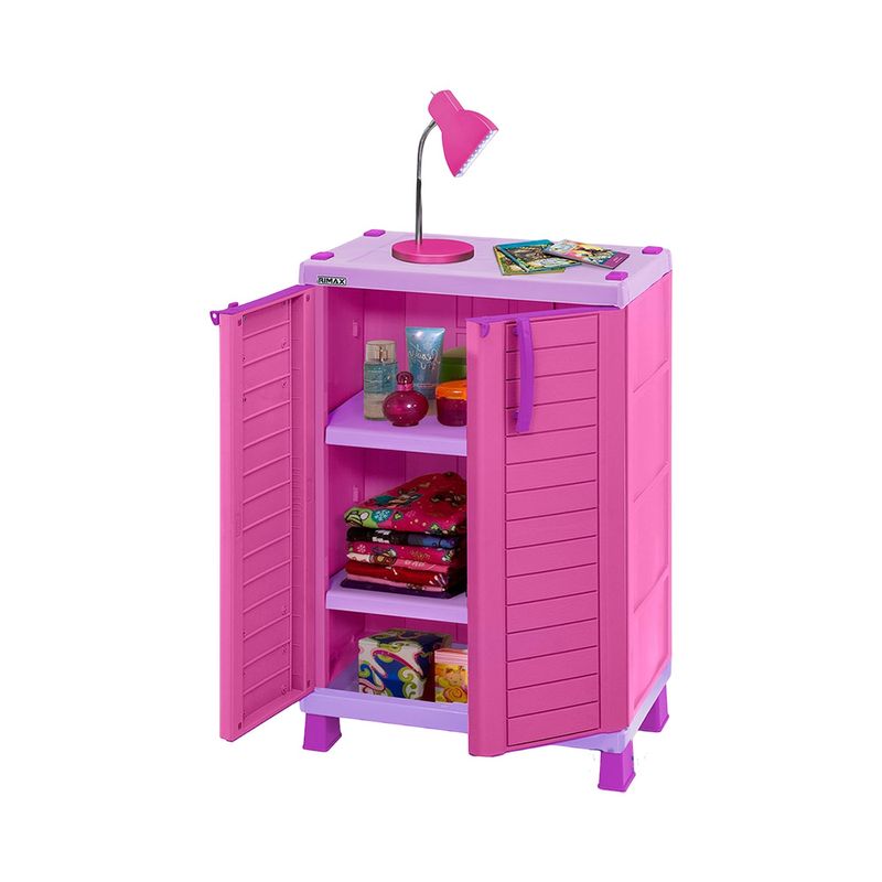 Armario infantil rosa, portátil, modular, armario, 6 puertas