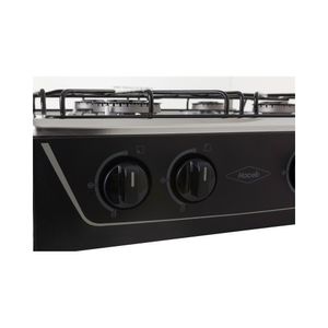 Estufa de mesa 4 puestos gas natural avellana tapa de vidrio Negra Haceb