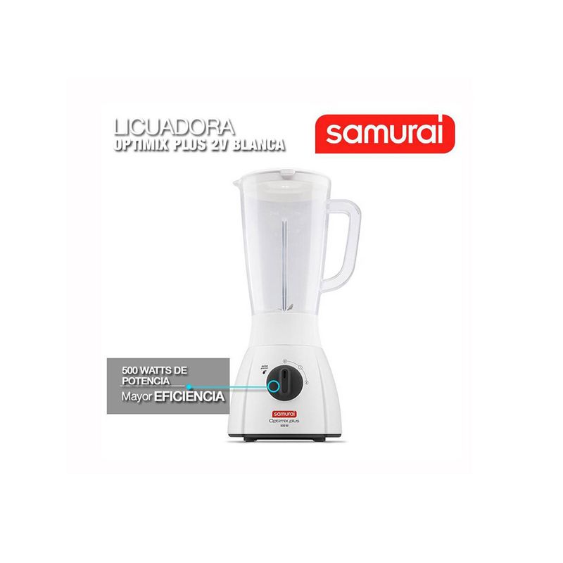 Licuadora optimix plus + vaso adicional 2 velocidades blanco Samurai