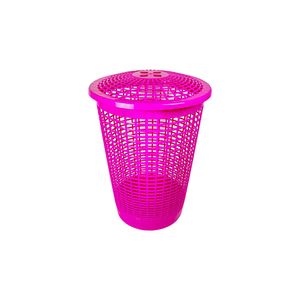 Cesta de ropa con tapa Fucsia Colplast