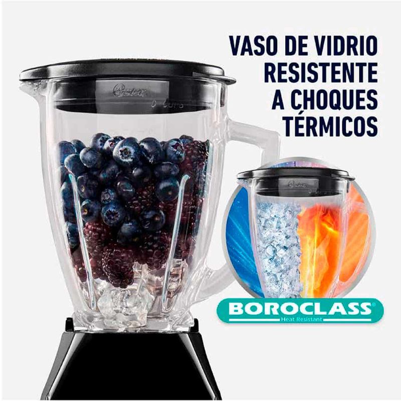 Oster® Licuadora clásica negra vaso de vidrio BLSTBPST013 