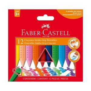 Crayon jumbo grip triangulares x12 Faber Castell