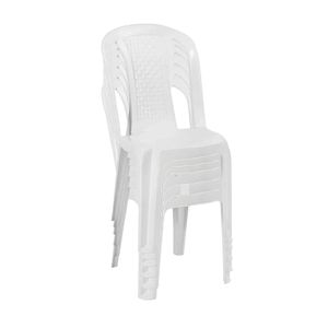 Set x6 sillas nogal sin brazos blanca Vanyplas