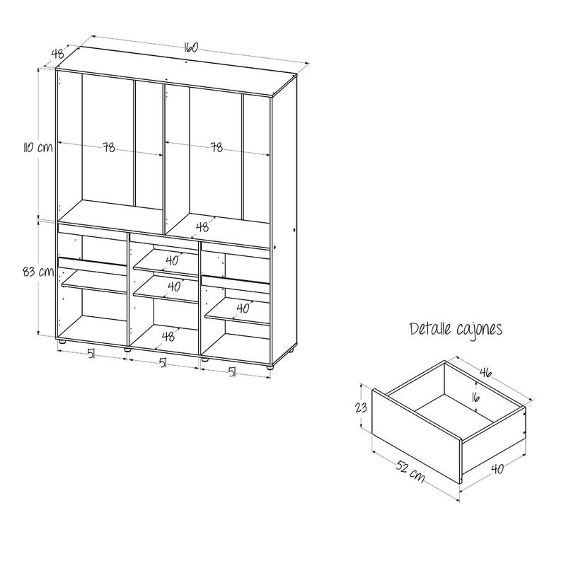 ARMARIO-MELL-160CM-MADERKIT