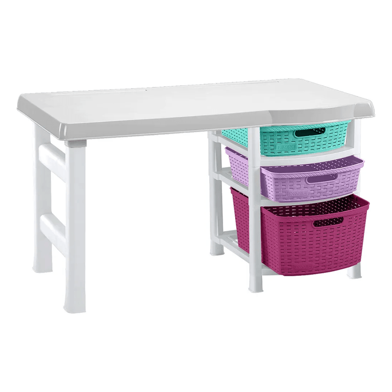Escritorio-infantil-plastico-tricolor-para-niña-marca-Rimax