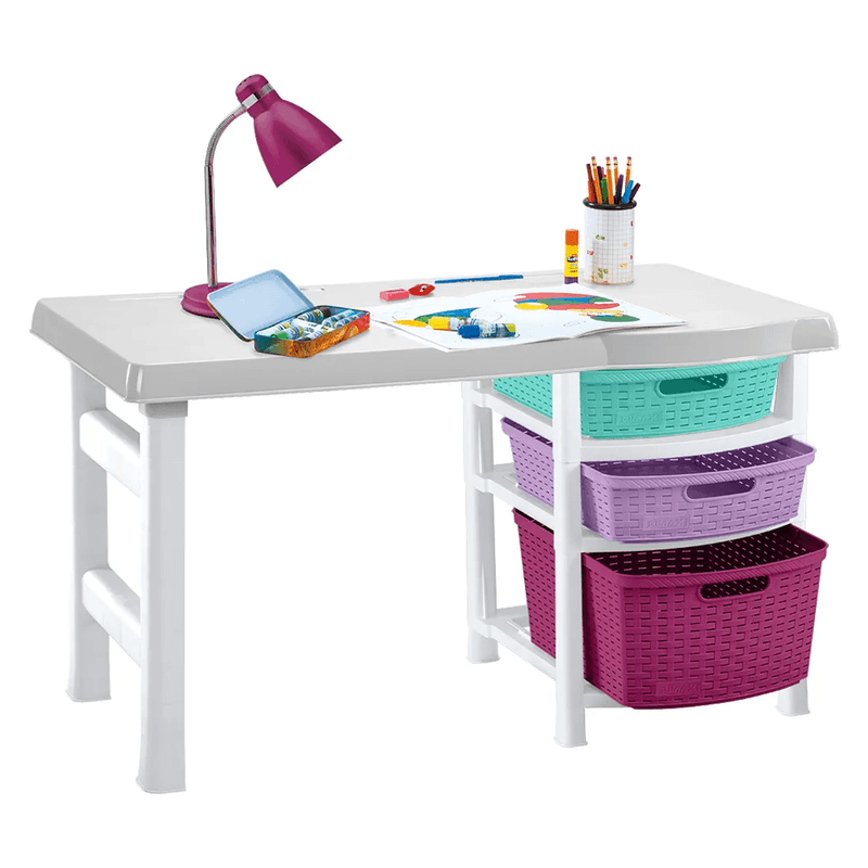 Escritorio-infantil-plastico-tricolor-para-niña-marca-Rimax
