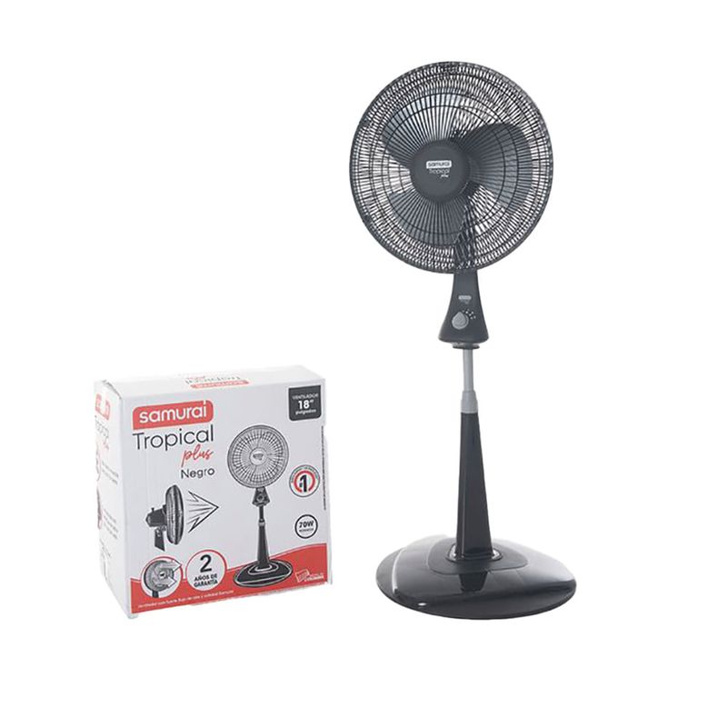 Ventilador-Tropical-Plus-18-Pulgadas-3-Velocidades-Negro-Samurai-potente-y-resistente-ideal-para-climas-calidos-y-espacios-amplios.