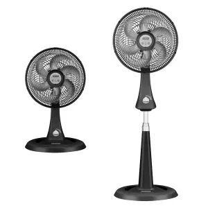 Ventilador 2 en 1 Turbo Silence Maxx Compact 14 Pulgadas 3 Velocidades Negro Samurai