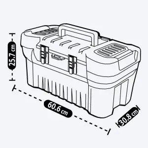 Caja de herramientas 24 pulgadas con cerradura  Negra Rimax