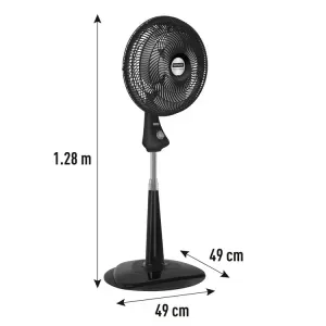 Ventilador Turbo Fresco Pedestal Negro Samurai