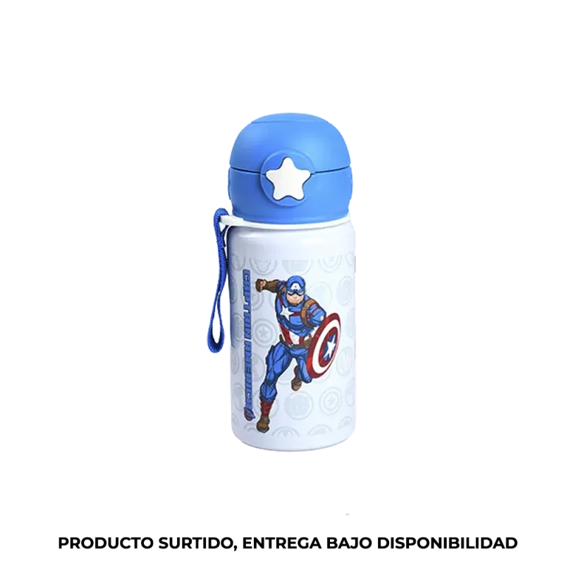 Botella infantil Avengers azul Capitán América