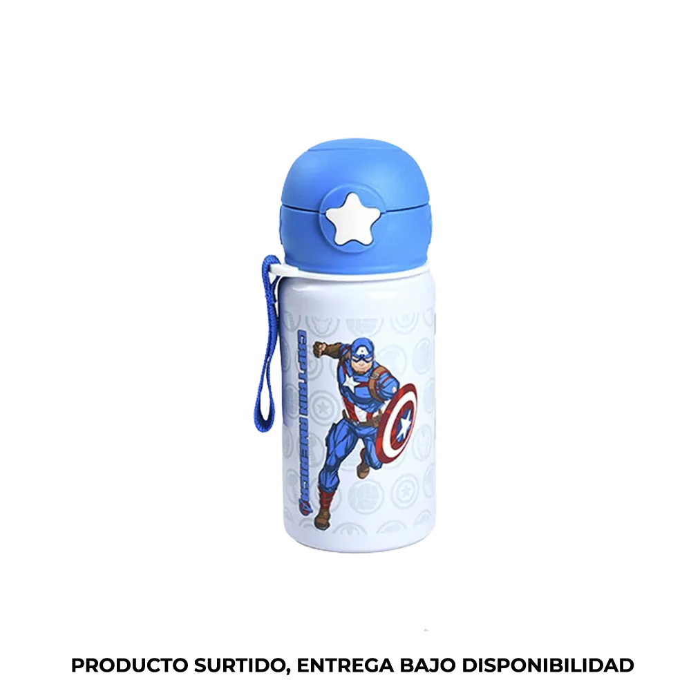 Botella infantil Avengers azul Capitán América