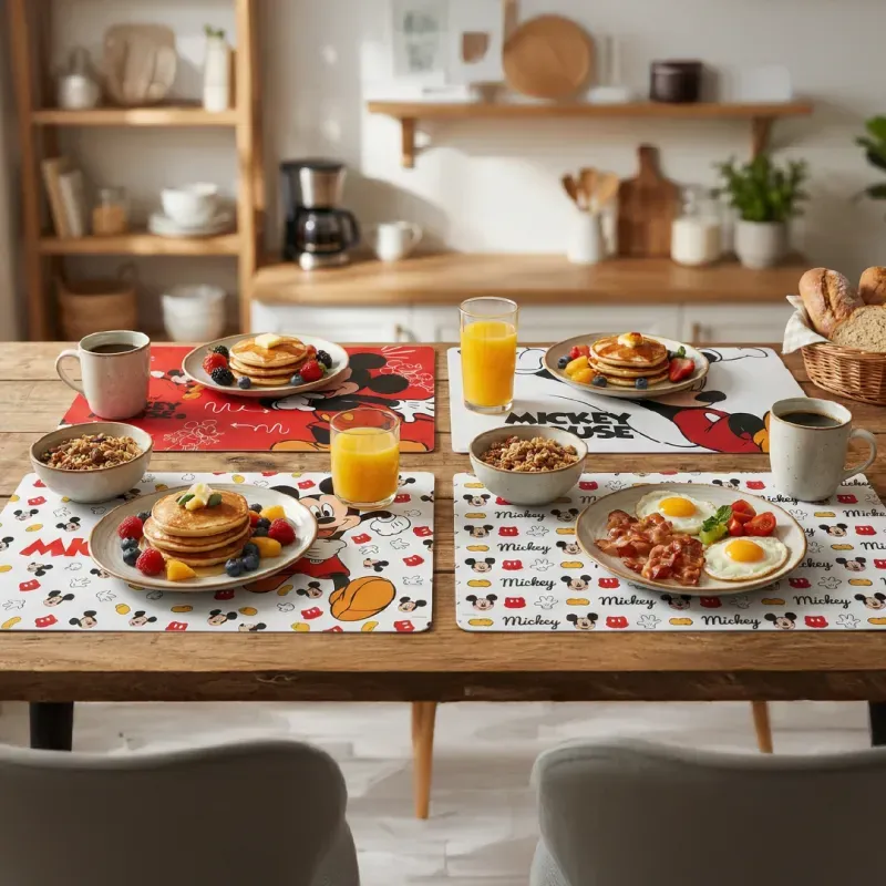 Individual Mickey Mouse Disney en mesa de desayuno