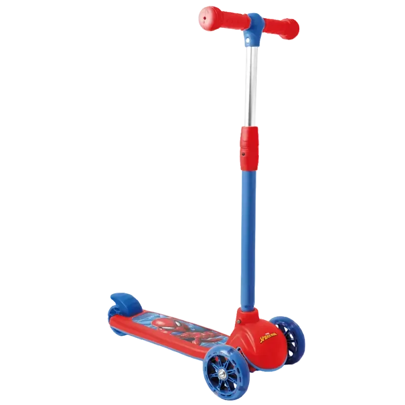Patineta infantil Spiderman 3 ruedas con luces