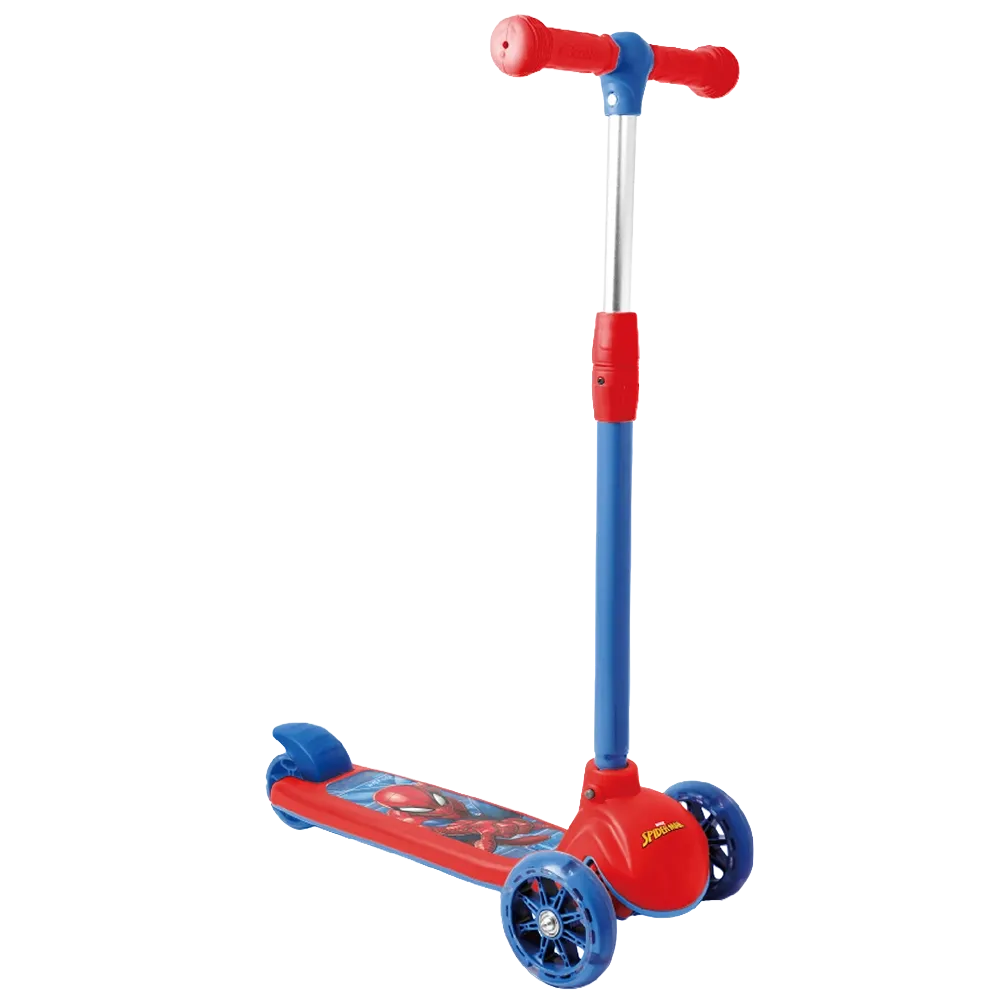 Patineta infantil Spiderman 3 ruedas con luces