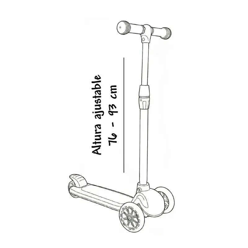 Altura ajustable 76 a 93 cm patineta Spiderman