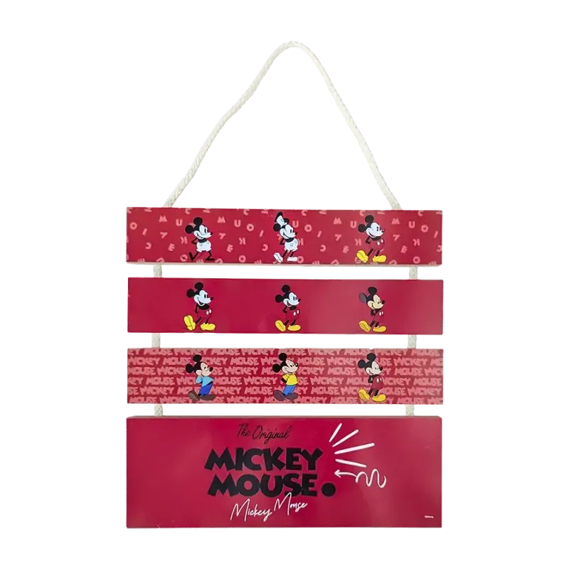 Cuadro decorativo de pared Mickey Mouse Disney con 4 placas rojas