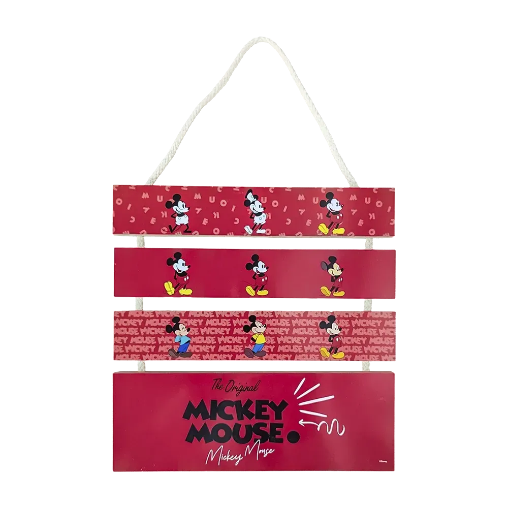 Cuadro decorativo de pared Mickey Mouse Disney con 4 placas rojas